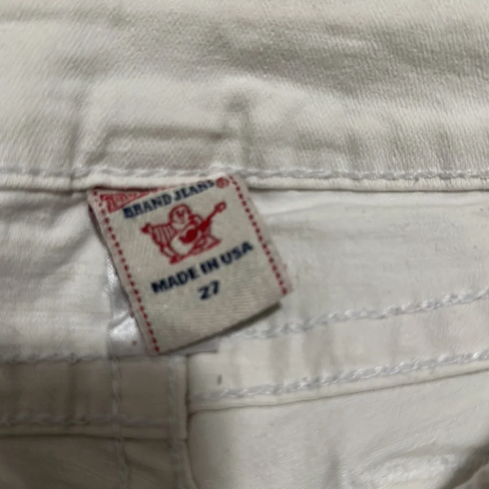True Religion White Denim Jean Shorts